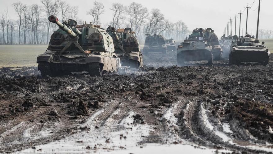 Imagen de tanques rusos.