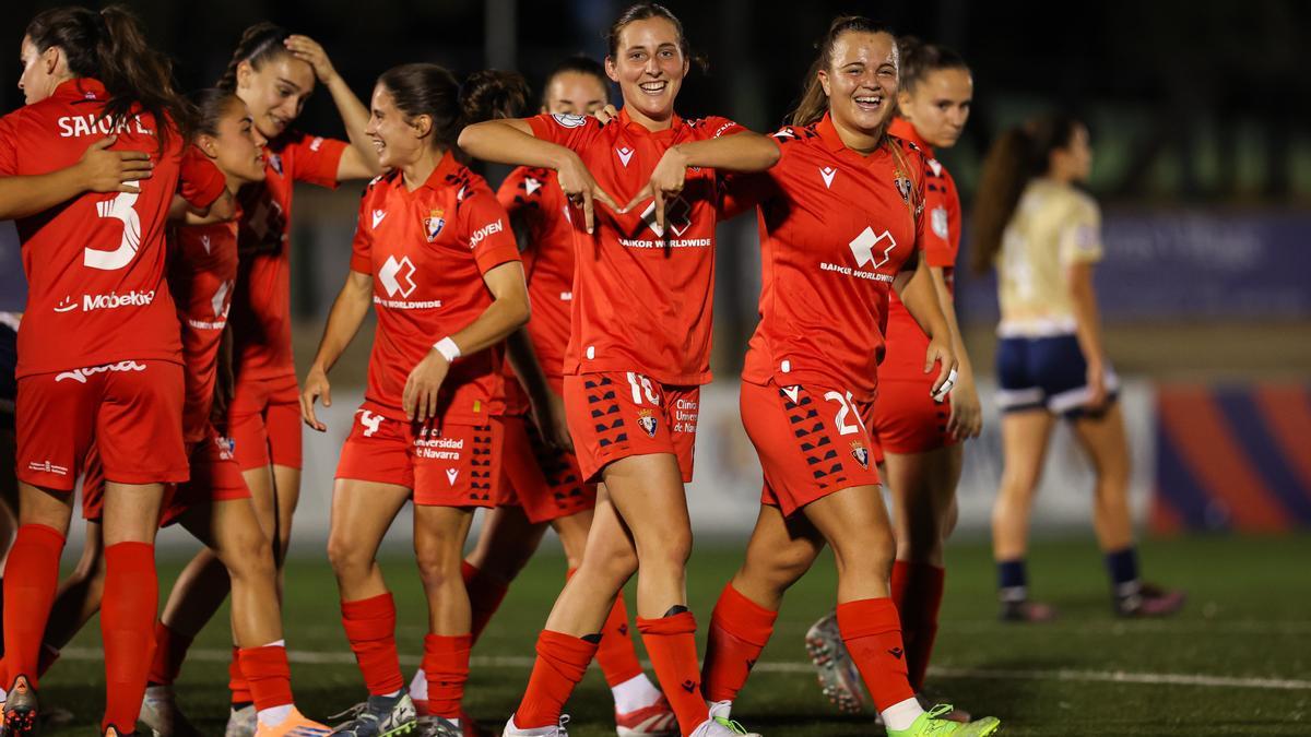 Las jugadoras de Osasuna Femenino durante el partido pasado de la Copa de la Reina.