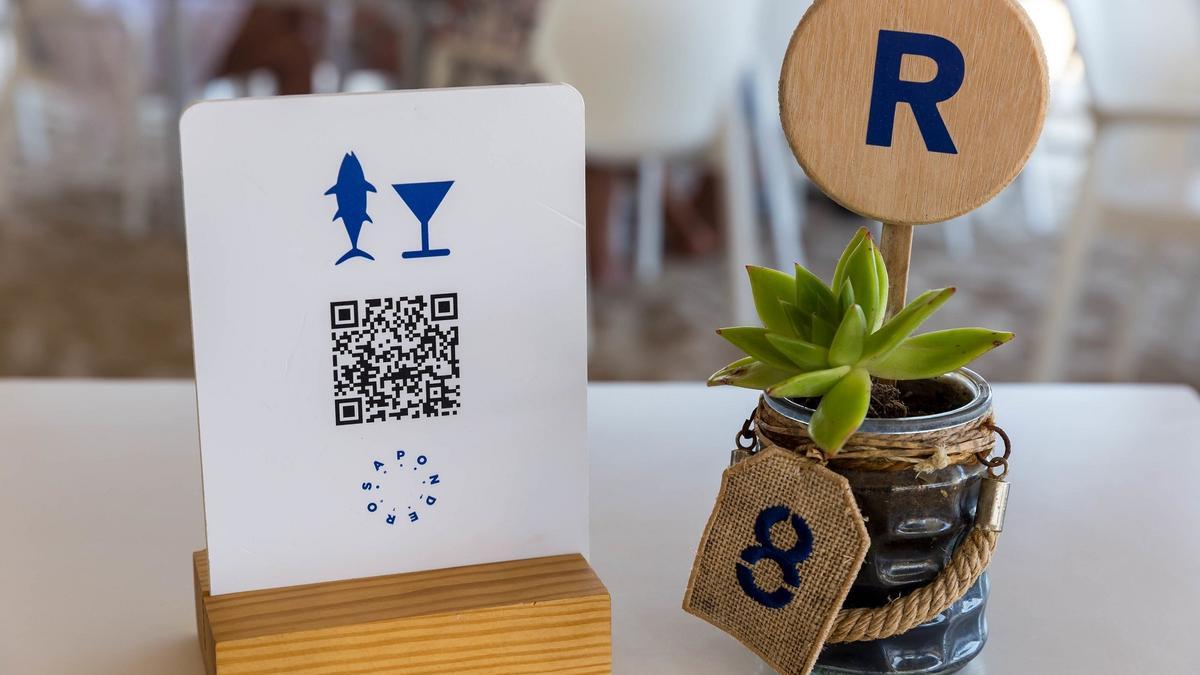 Un código QR en un bar, algo normalizado.