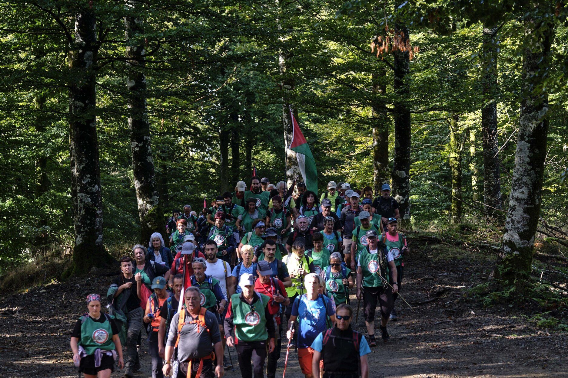 Fotos de la séptima etapa de la marcha propalestina por Navarra, desde Eltzaburu hasta Doneztebe