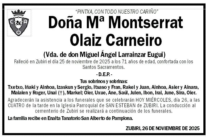 Mª Montserrat Olaiz Carneiro