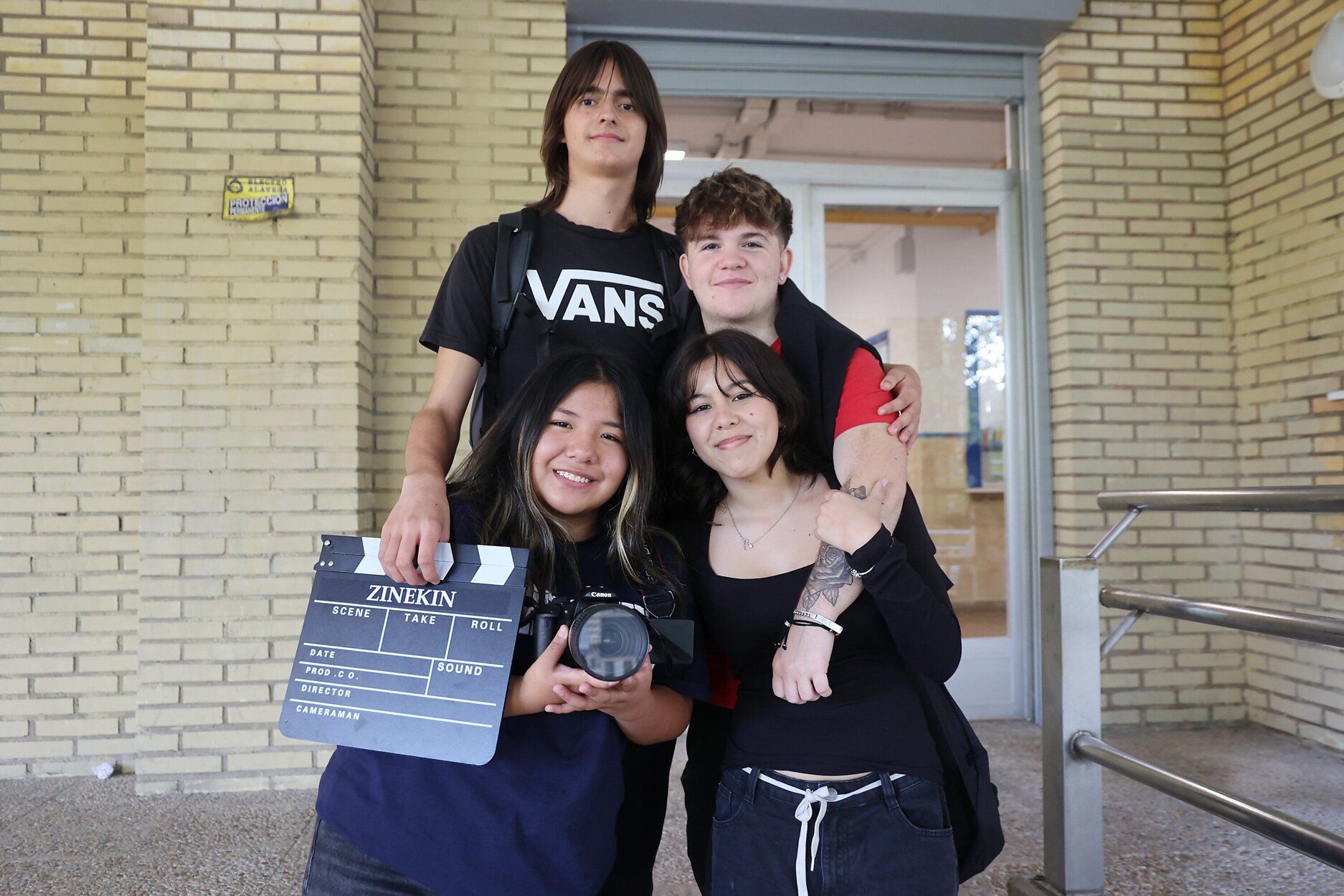 Alumnos del instituto Bideberri que han participado en la producción del cortometraje Tóxicos.