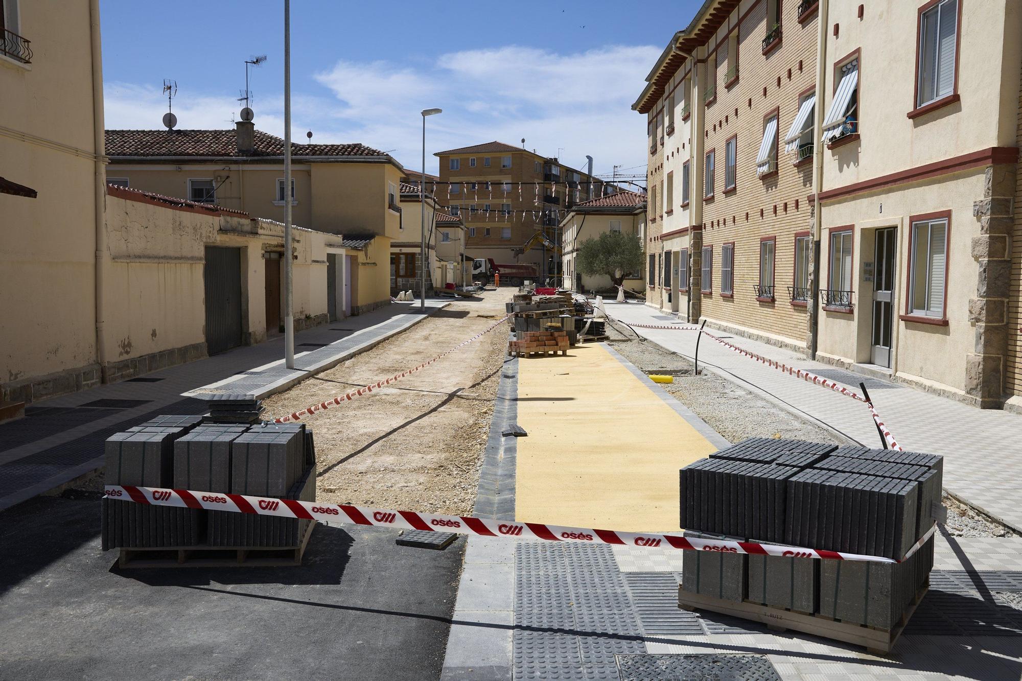 Fotos de las obras en Pamplona, que no descansa ni en verano