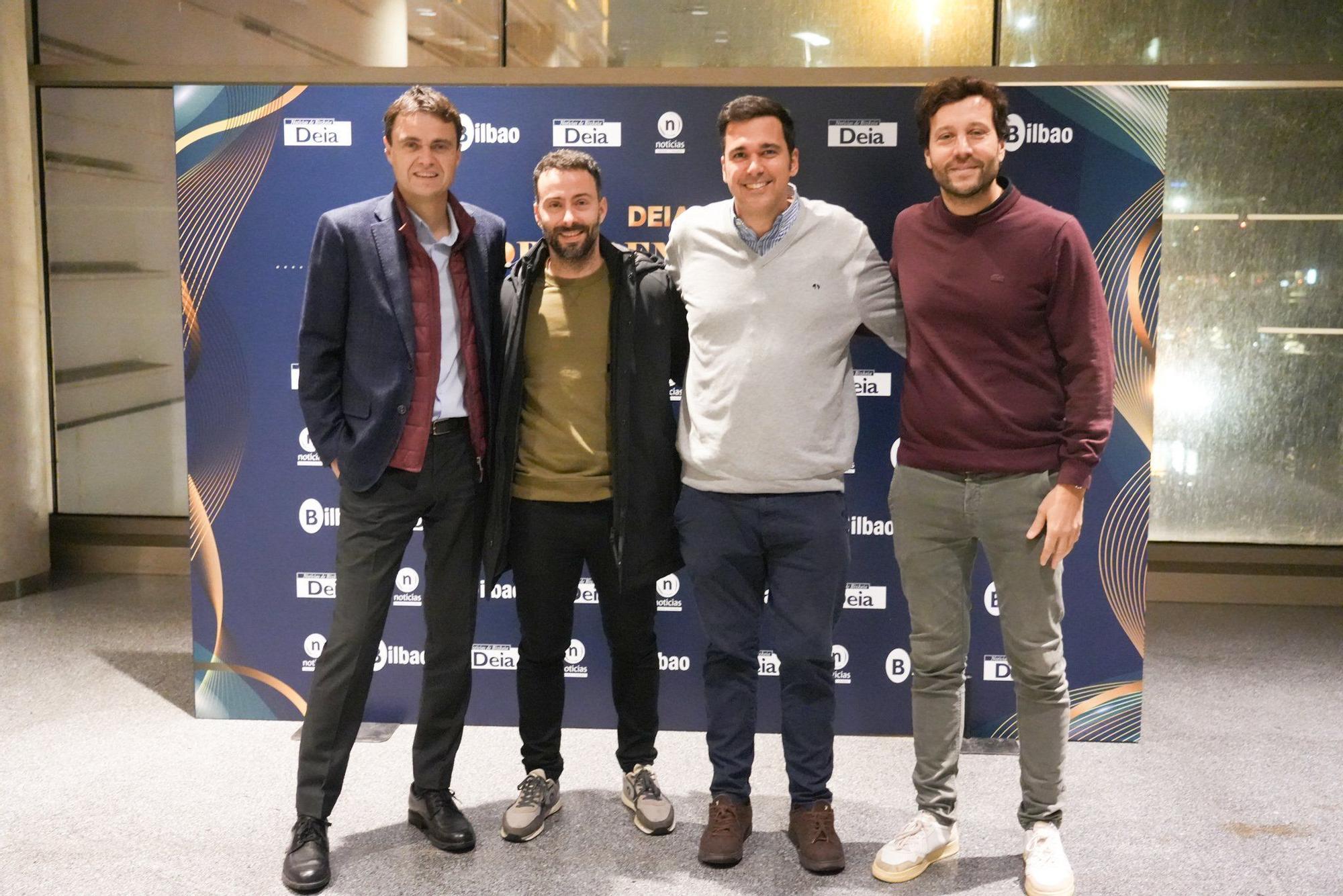 El gerente de la Asociación de Hostelería de Bizkaia; Héctor Sánchez, Oscar García, David Santín y Javier Porta.