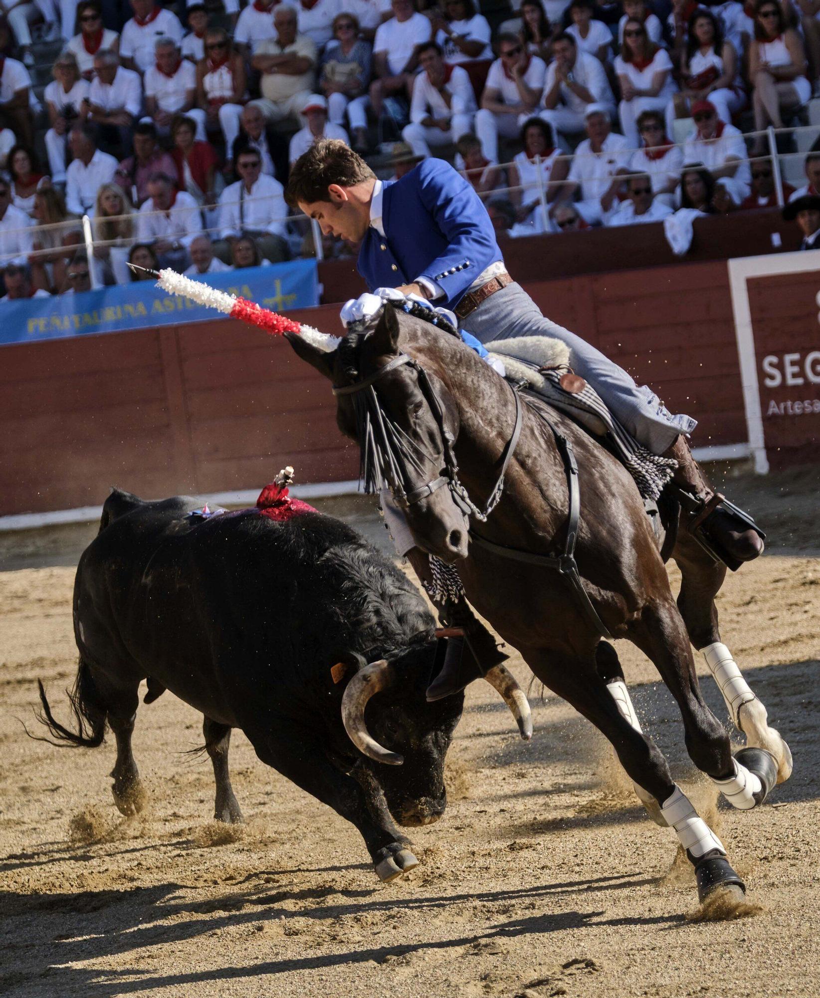 Fotos de la 'encerrona' de Guillermo Hermoso de Mendoza en la plaza de toros de Estella - Lizarra