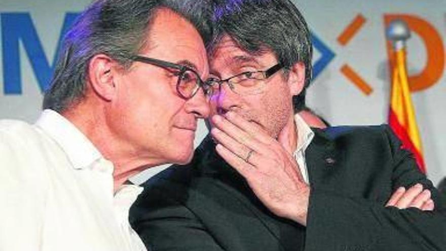 Artur Mas y Carles Puigdemont, en un acto de CDC.