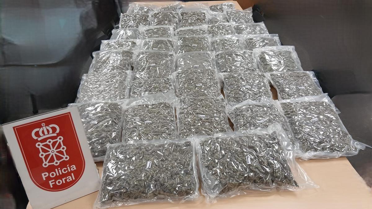 Imagen de la marihuana incautada