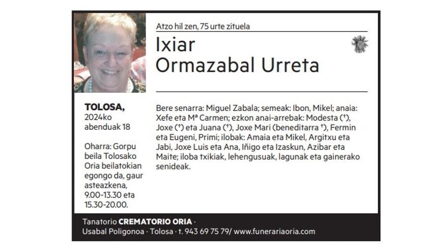 Ixiar Ormazabal Urreta