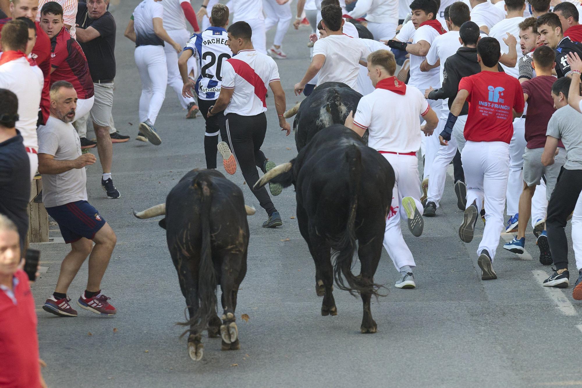 Fotos del primer encierro de fiestas de Tafalla