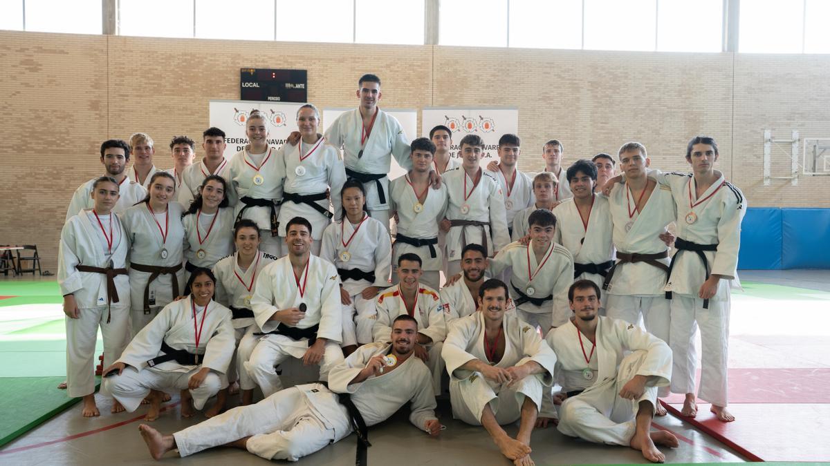 Los medallistas del Campeonato Navarro de judo.