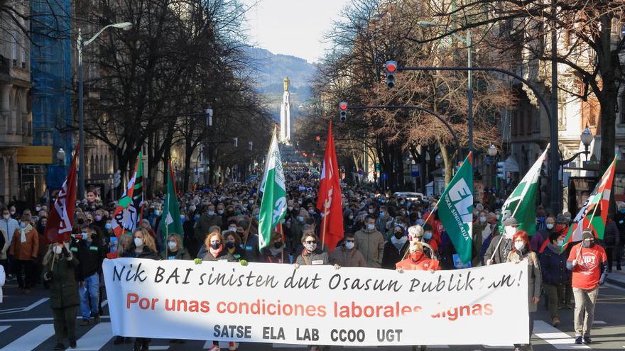 Manifestación de trabajadores de Osakidetza.