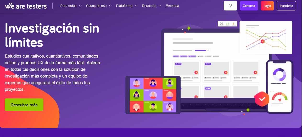 We are testers brinda estudios cualitativos, cuantitativos, comunidades online y pruebas UX de la forma más fácil.