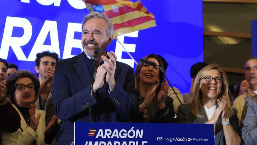 El PP obtiene una victoria agridulce en Aragón y solo consigue disparar a Vox