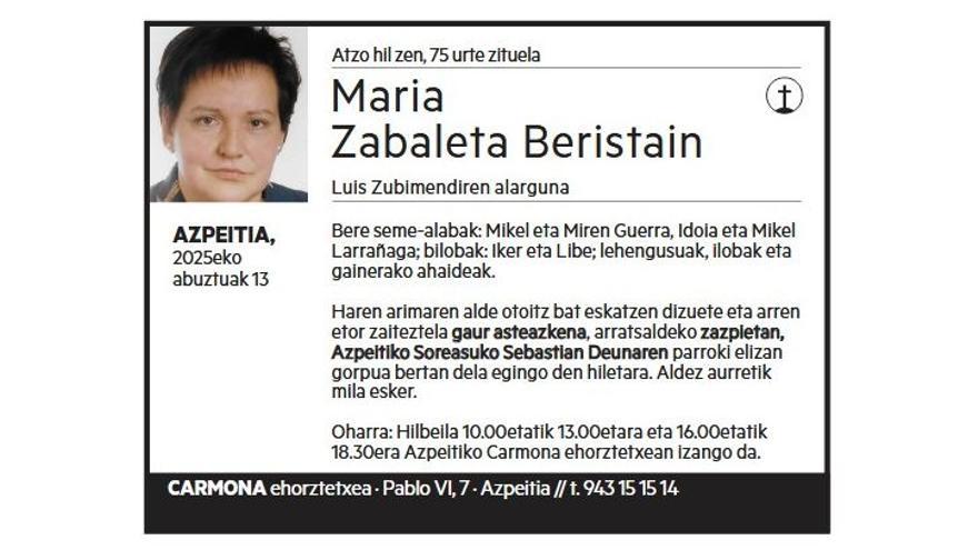 MARIA ZABALETA BERISTAIN