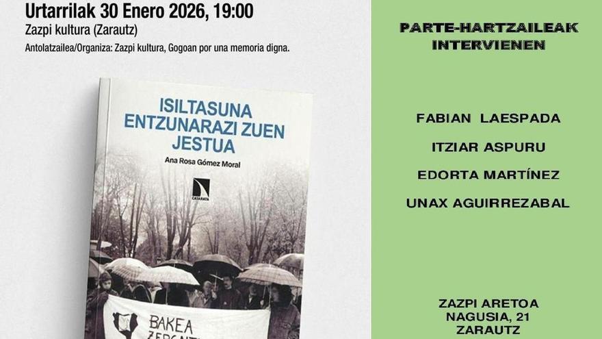 Zarautz acoge este viernes la presentación del libro sobre Gesto por la Paz