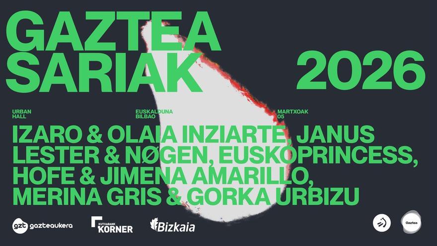 Gaztea Sariak 2026 ekitaldirako doako sarrerak jaso daitezke jada