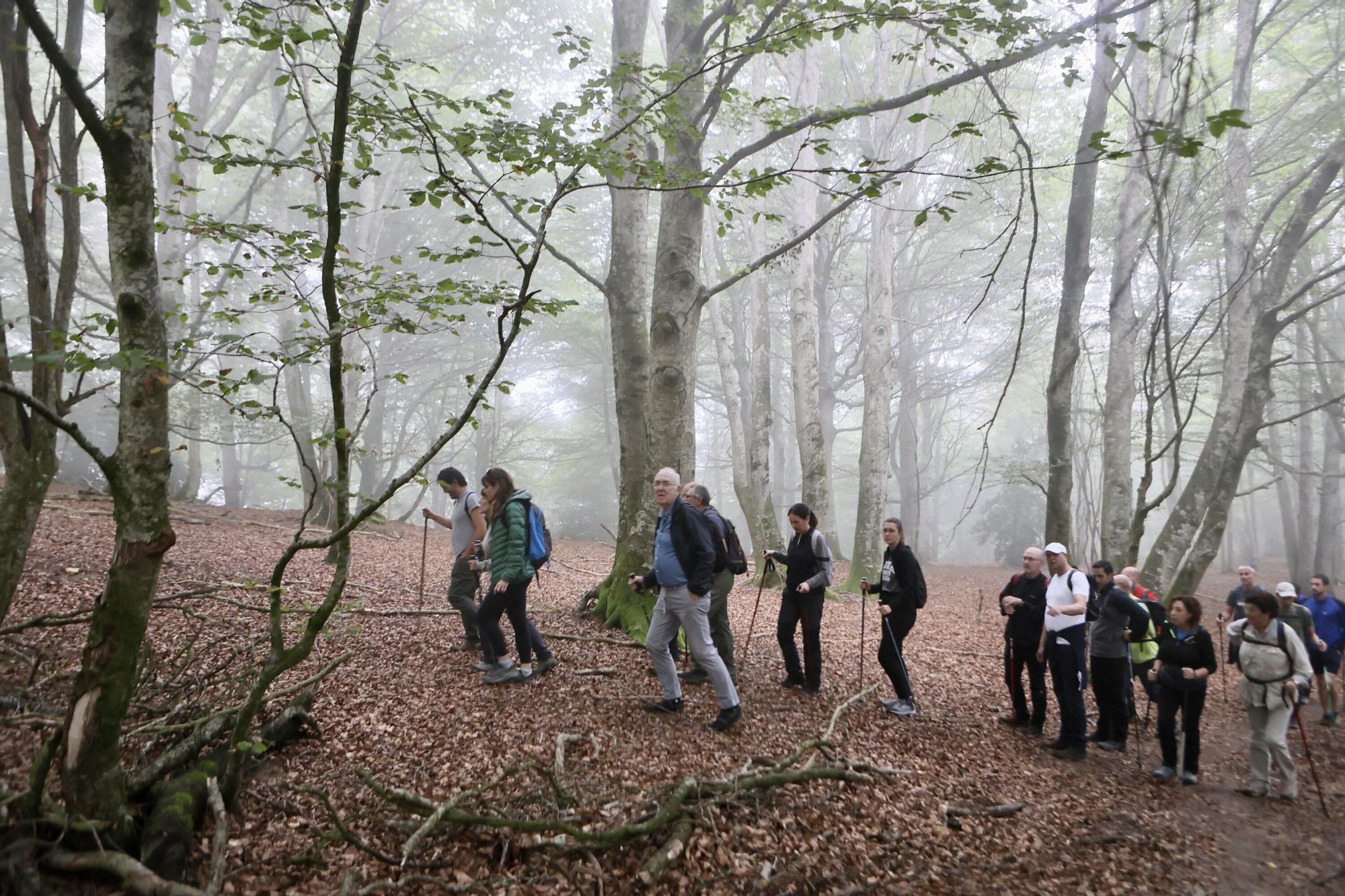 En imágenes: La corporación municipal recorre los mojones en el Día de Olarizu