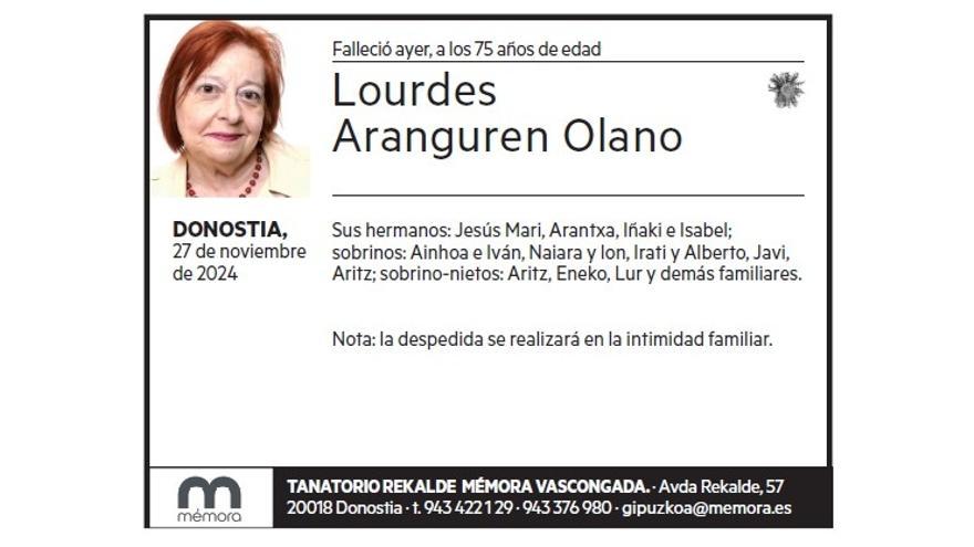 LOURDES ARANGUREN OLANO