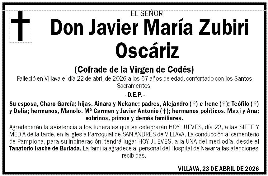 Javier María Zubiri Oscáriz