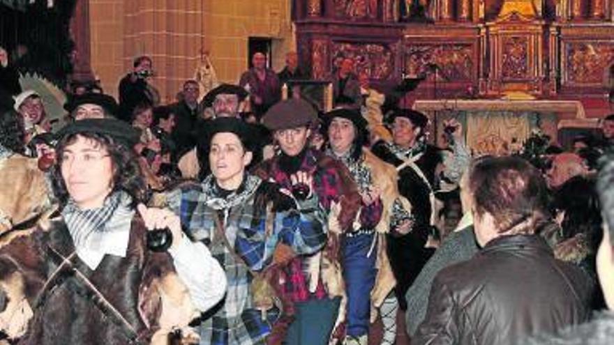 Los pastores, durante la representación en Dicastillo.