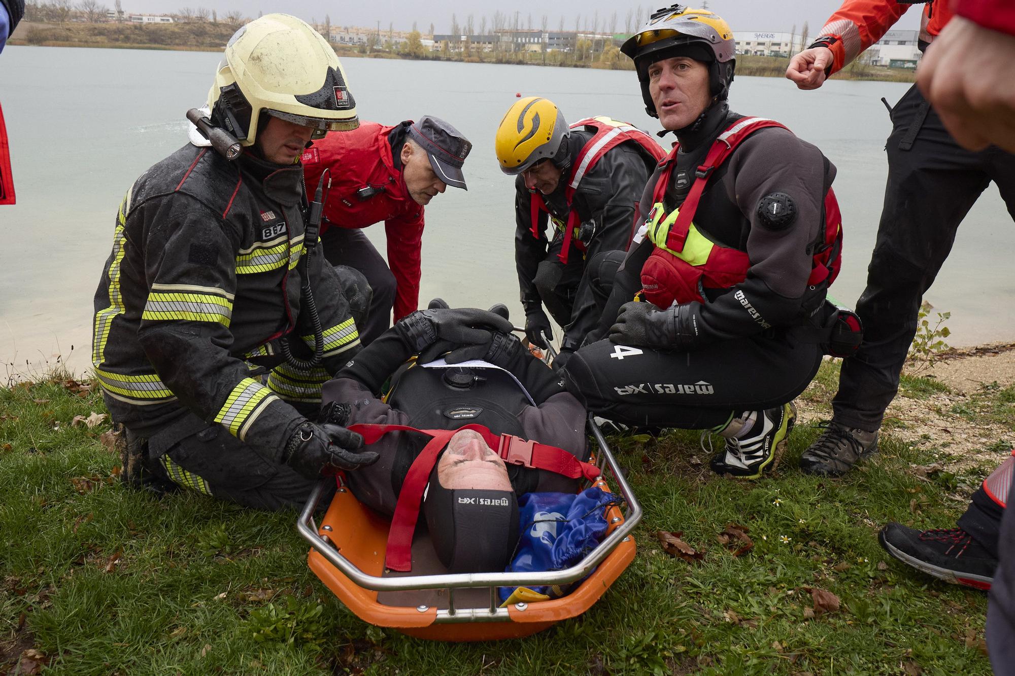 Simulacro de accidente aéreo en la Balsa de La Morea