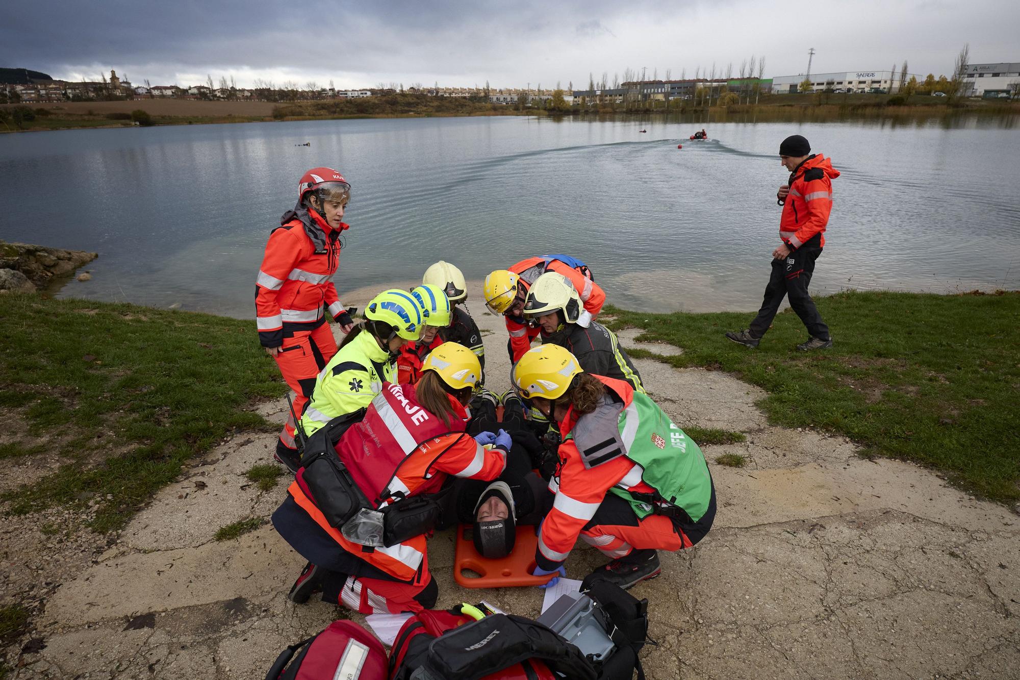 Simulacro de accidente aéreo en la Balsa de La Morea
