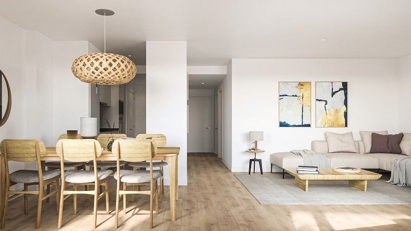 Salón-comedor de Bolueta Homes II.