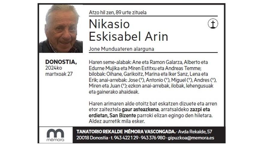 NIKASIO ESKISABEL ARIN