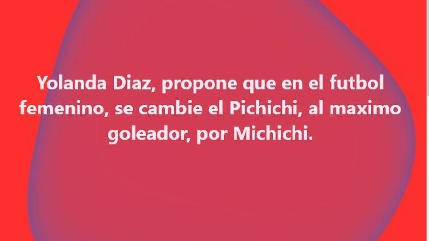Captura del chiste devenido en bulo.
