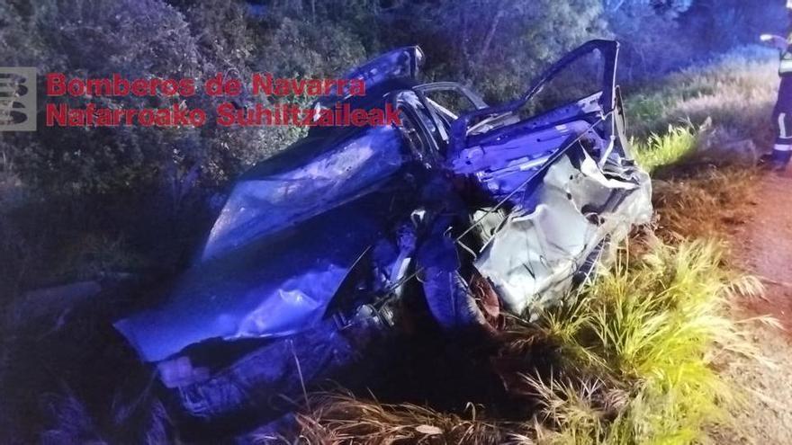 Herido en una salida de vía en la NA-1720 a la altura de Villaveta