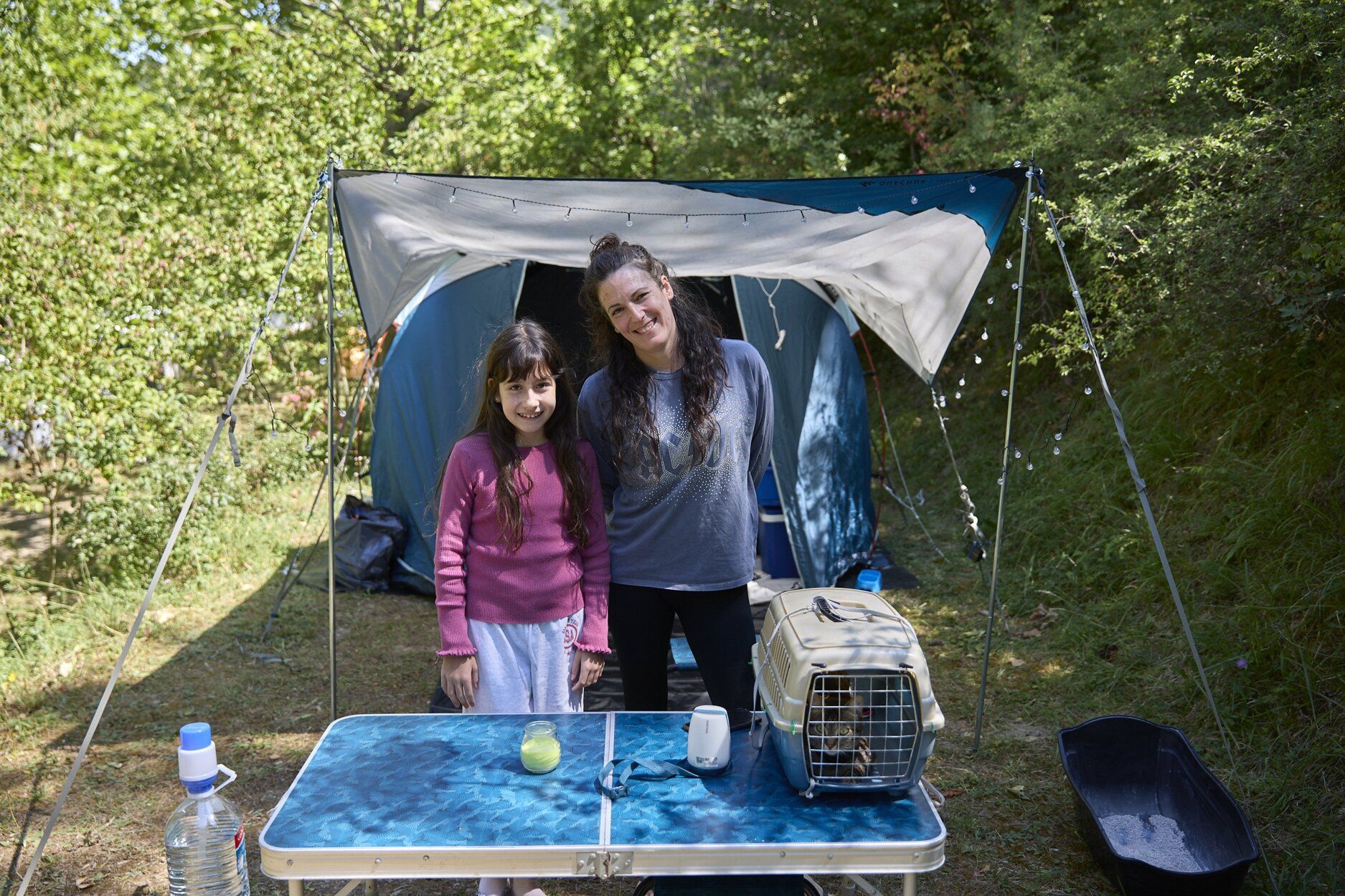 Fotos de turistas en el camping Murkuzuria en Esparza de Salazar
