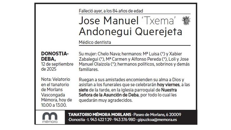 JOSE MANUEL ANDONEGUI QUEREJETA