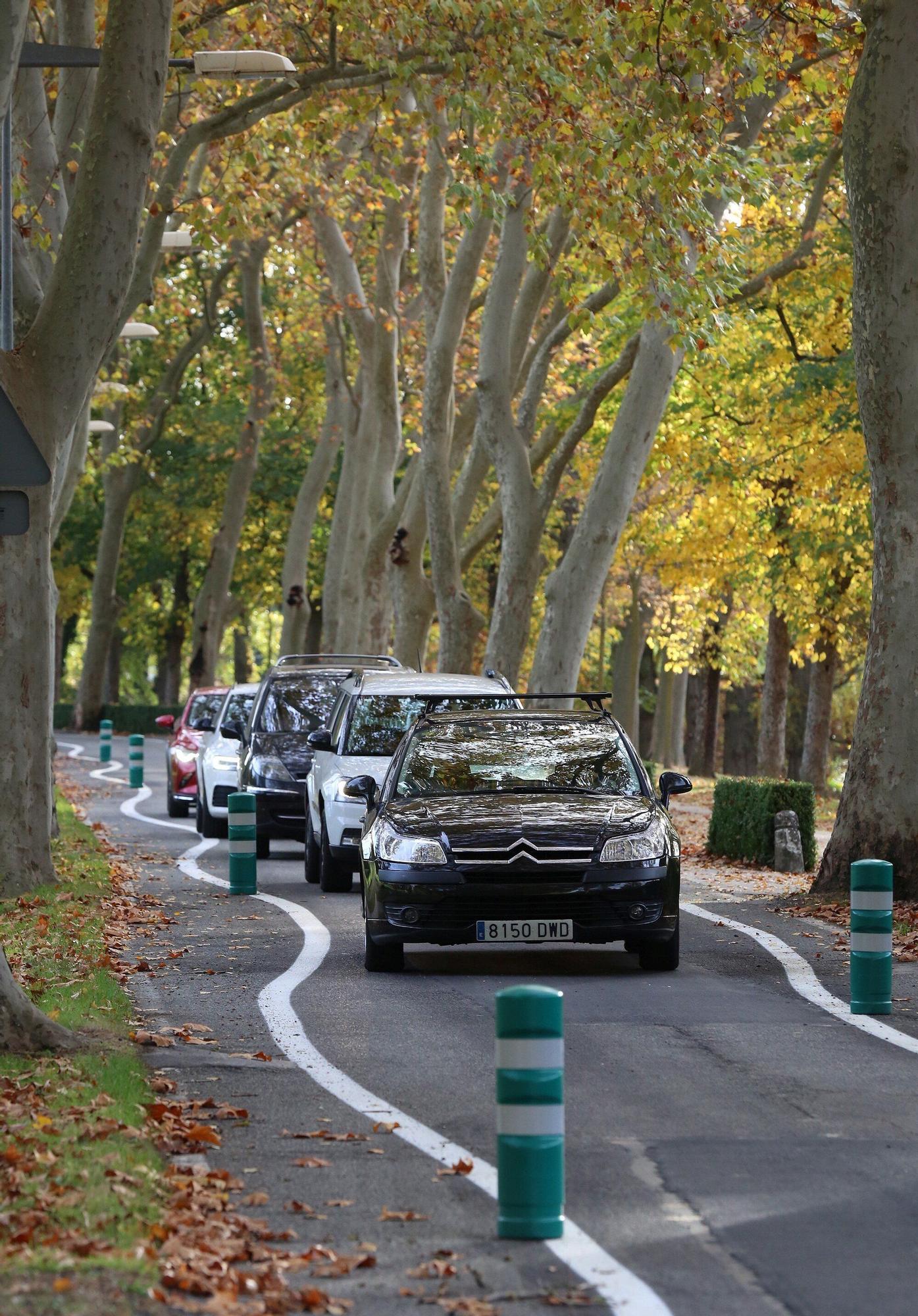 Fotos del nuevo trazado en la carretera de la Universidad de Navarra