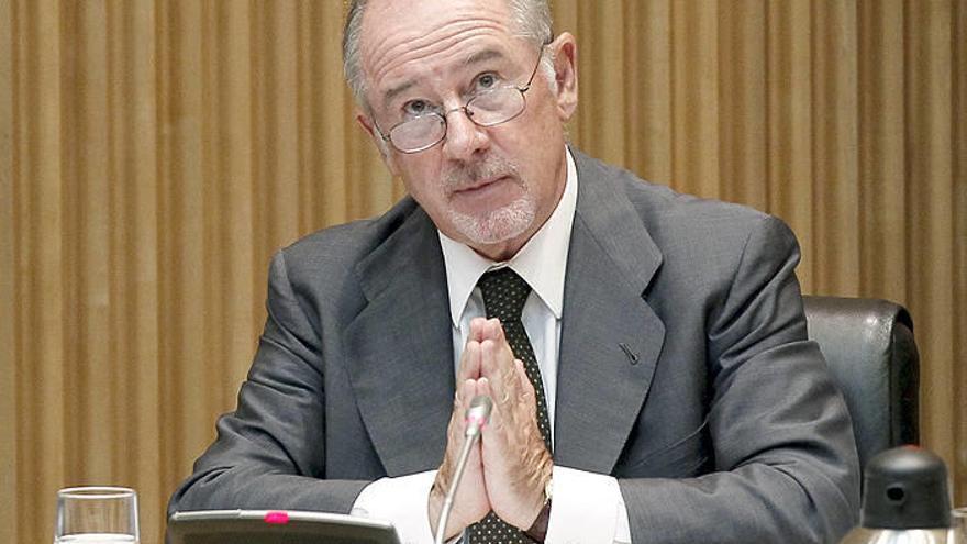 El expresidente de Bankia, Rodrigo Rato, durante su comparecencia en el Congreso.