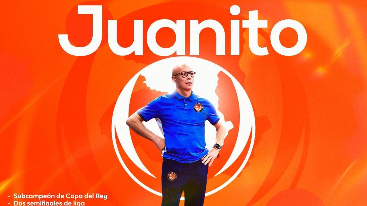 Cartel con el que el Ribera Navarra ha anunciado a su nuevo entrenador.