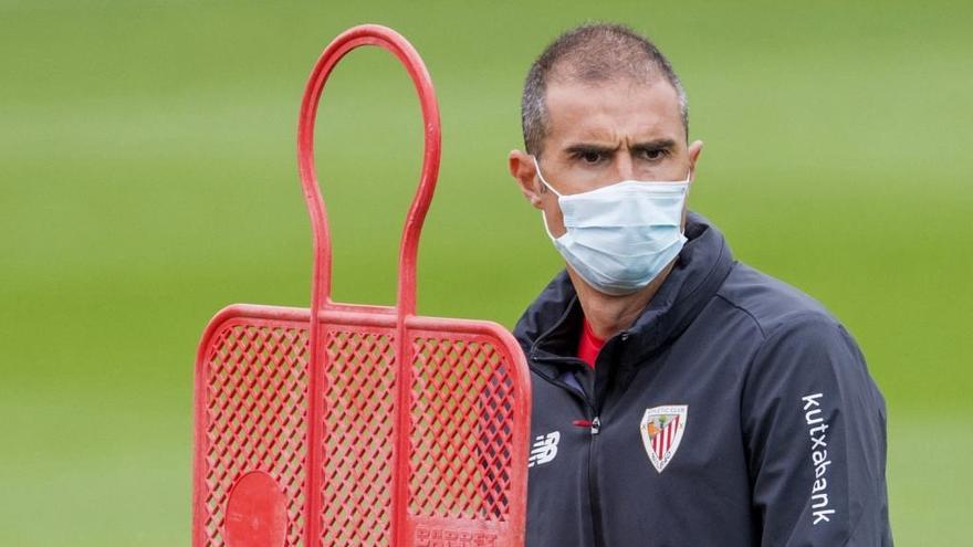 Gaizka Garitano en el último entrenamiento