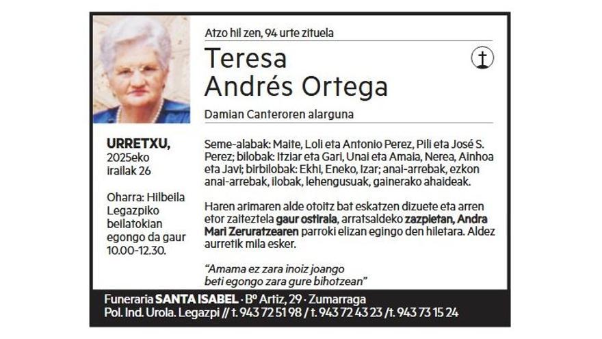 TERESA ANDRES ORTEGA