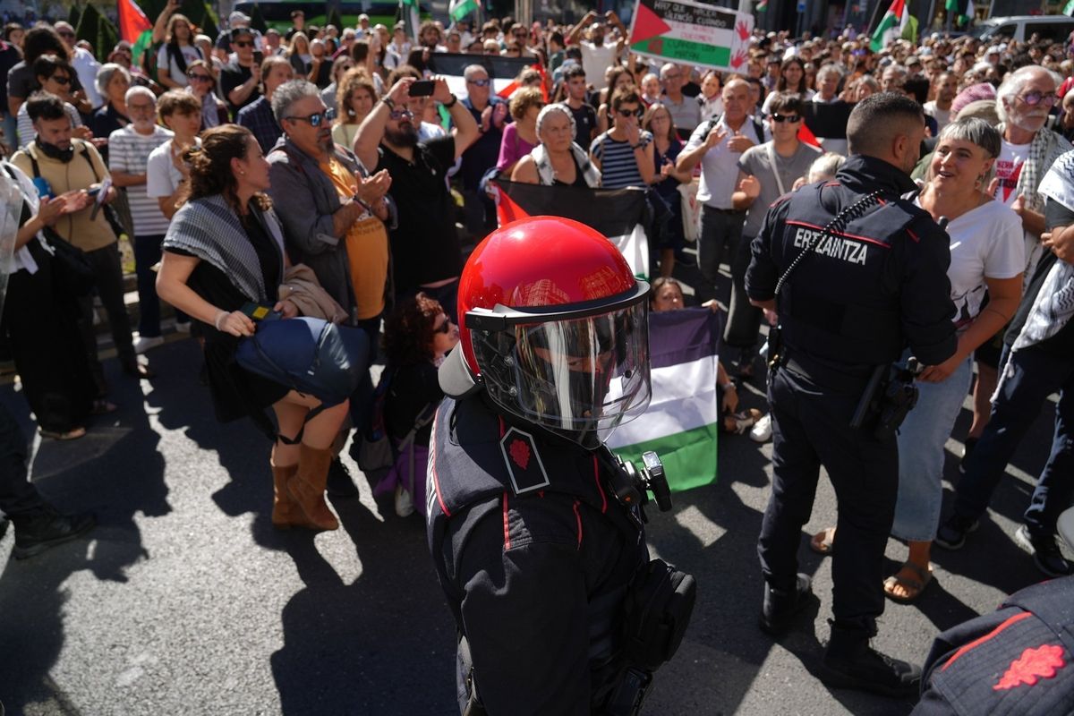Manifestación en Bilbao en apoyo al pueblo palestino y a la flotilla