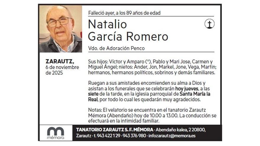 NATALIO GARCIA ROMERO