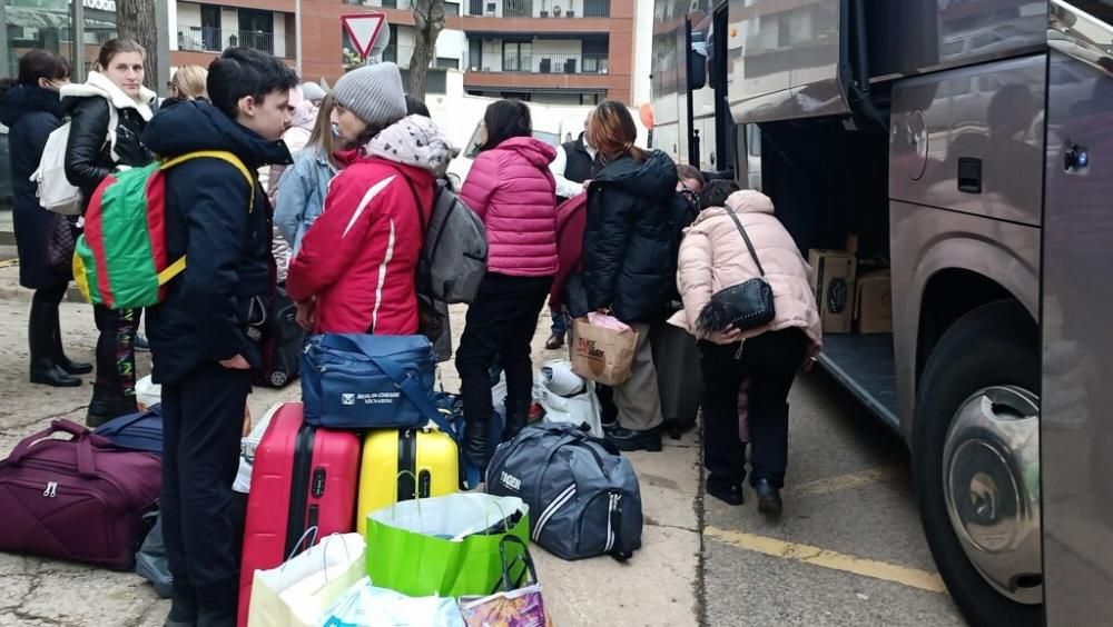 Los 38 ucranianos del autobús de Estella-Lizarra ya descansan en Navarra