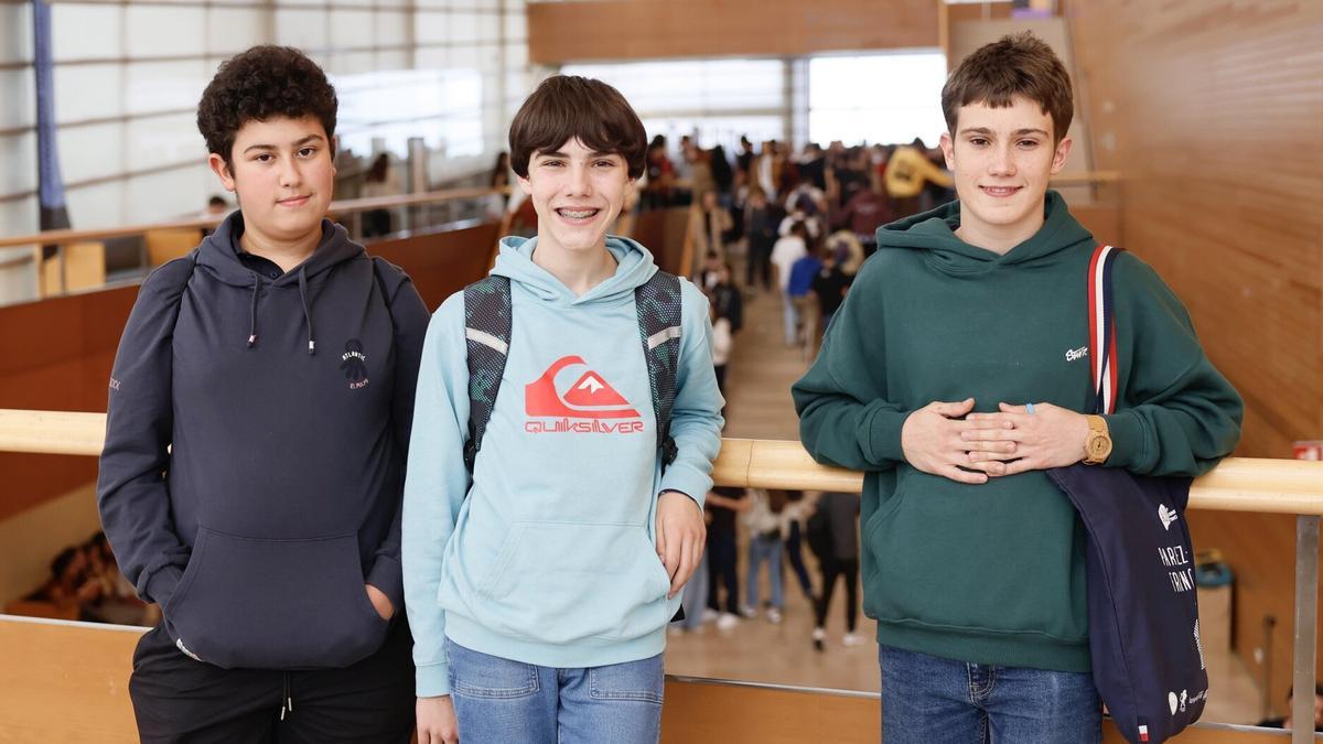Javier Rey, Beñat Martin eta Unai Gallardo, Ekintza ikastetxeko ikasleak.