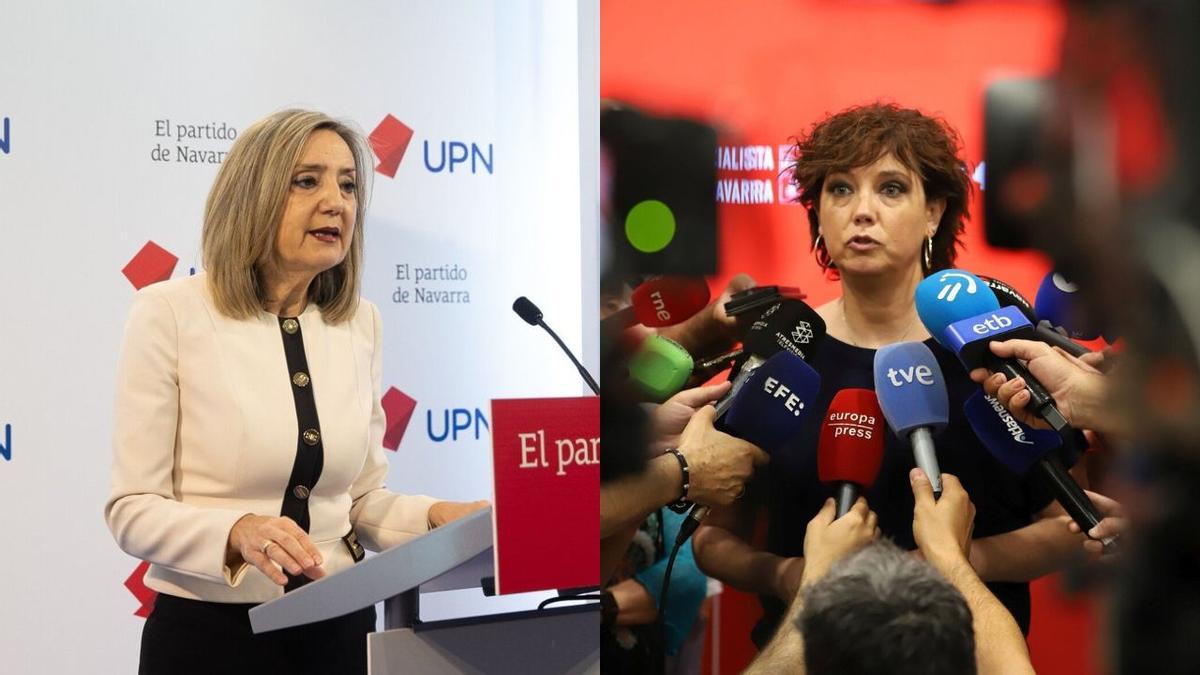 La presidenta de UPN, Cristina Ibarrola, y la portavoz parlamentaria del PSN, Ainhoa Unzu.