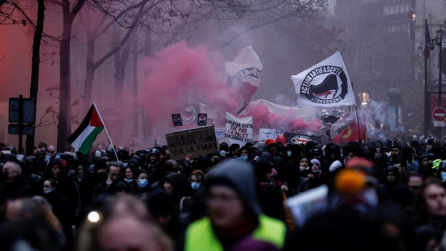 Manifestación antifascista en París.