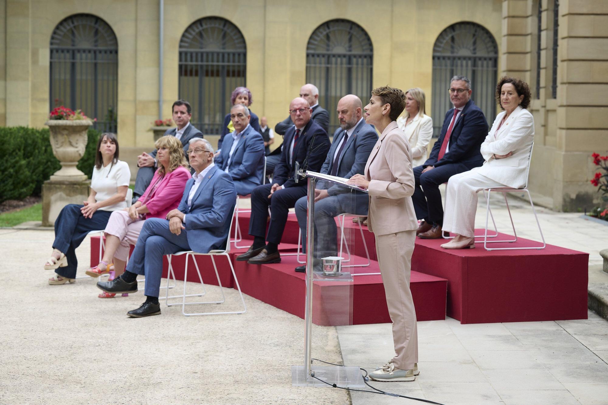 Rueda de prensa de María Chivite en la presentación del balance de mitad de legislatura