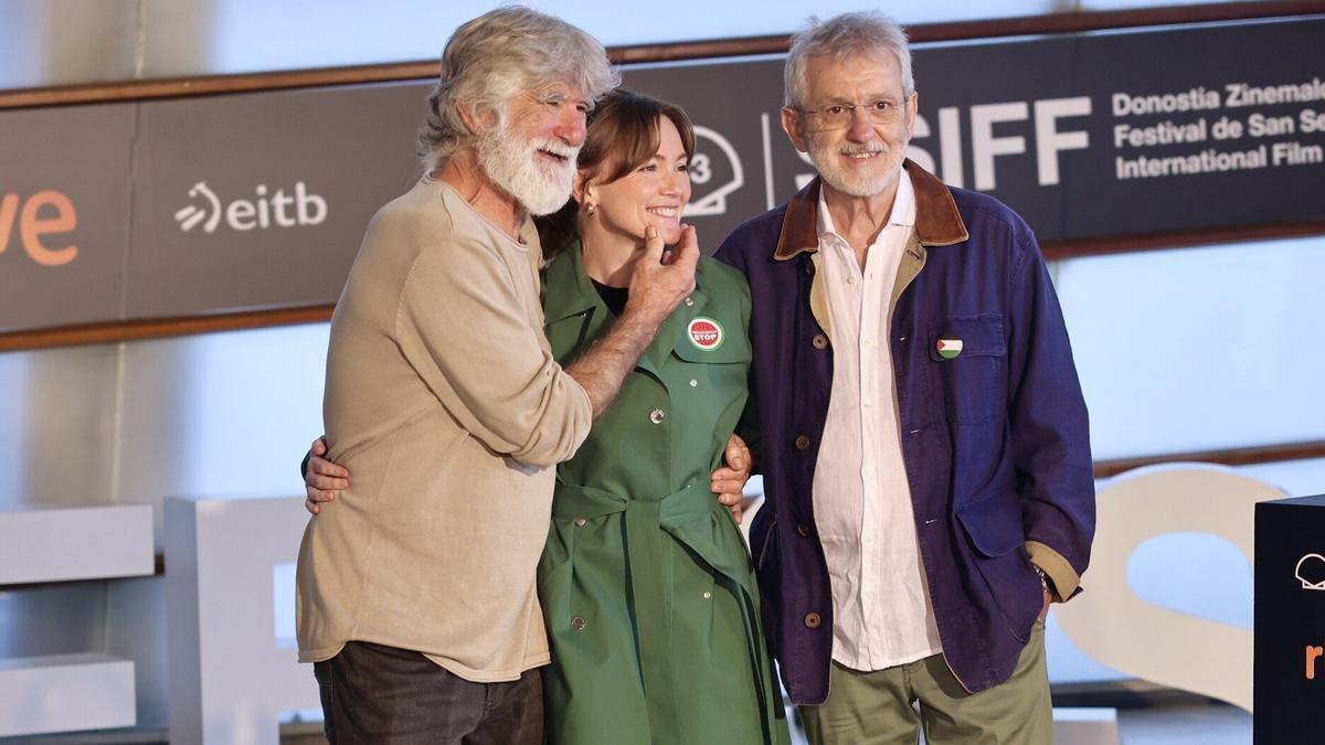 Kandido Uranga, Nagore Aranburu eta Jose Ramon Soroiz, , &#039;Maspalomas&#039; filmeko photocallean