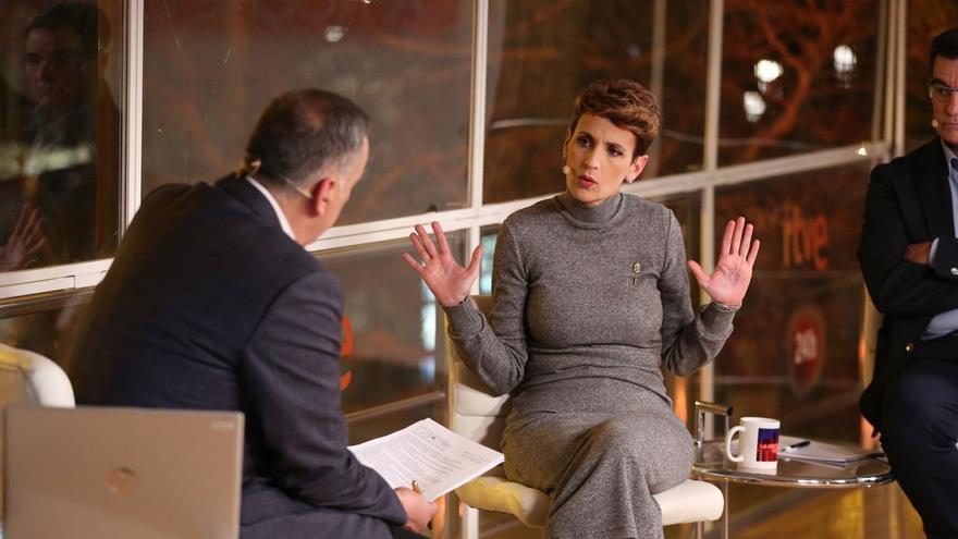 María Chivite, en el programa &#039;La Noche en 24 Horas&#039; de RTVE, con Xavier Fortes