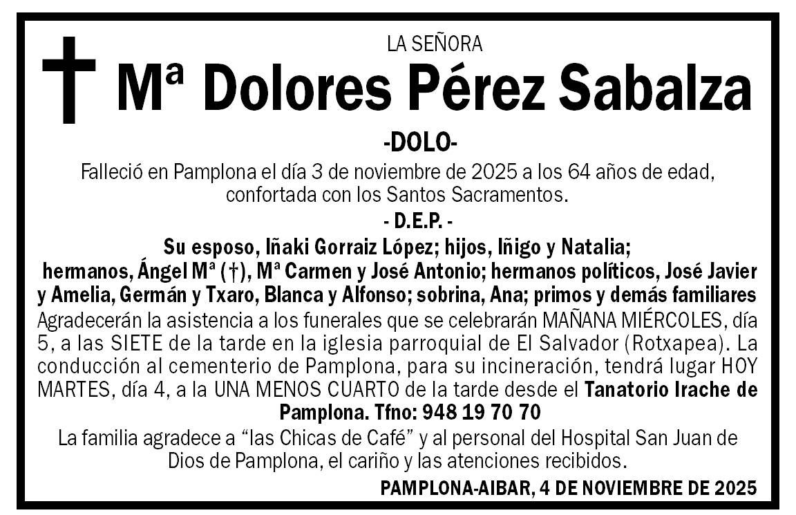 Mª Dolores Pérez Sabalza