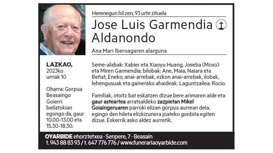 JOSE LUIS GARMENDIA ALDANONDO