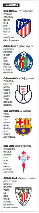 Calendario realista en enero.