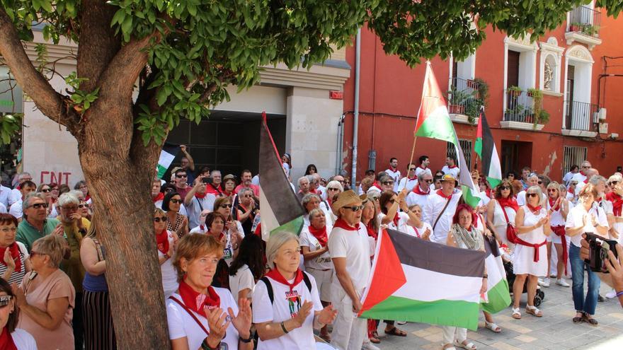 Protesta contra el genocidio en Gaza en fiestas de Tudela